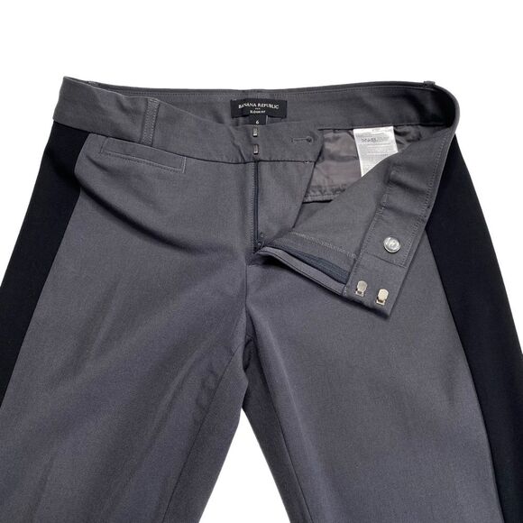 Banana Republic Sloan Fit Tuxedo Stripe Asphalt Gray Black Sz 6 - Picture 2 of 11